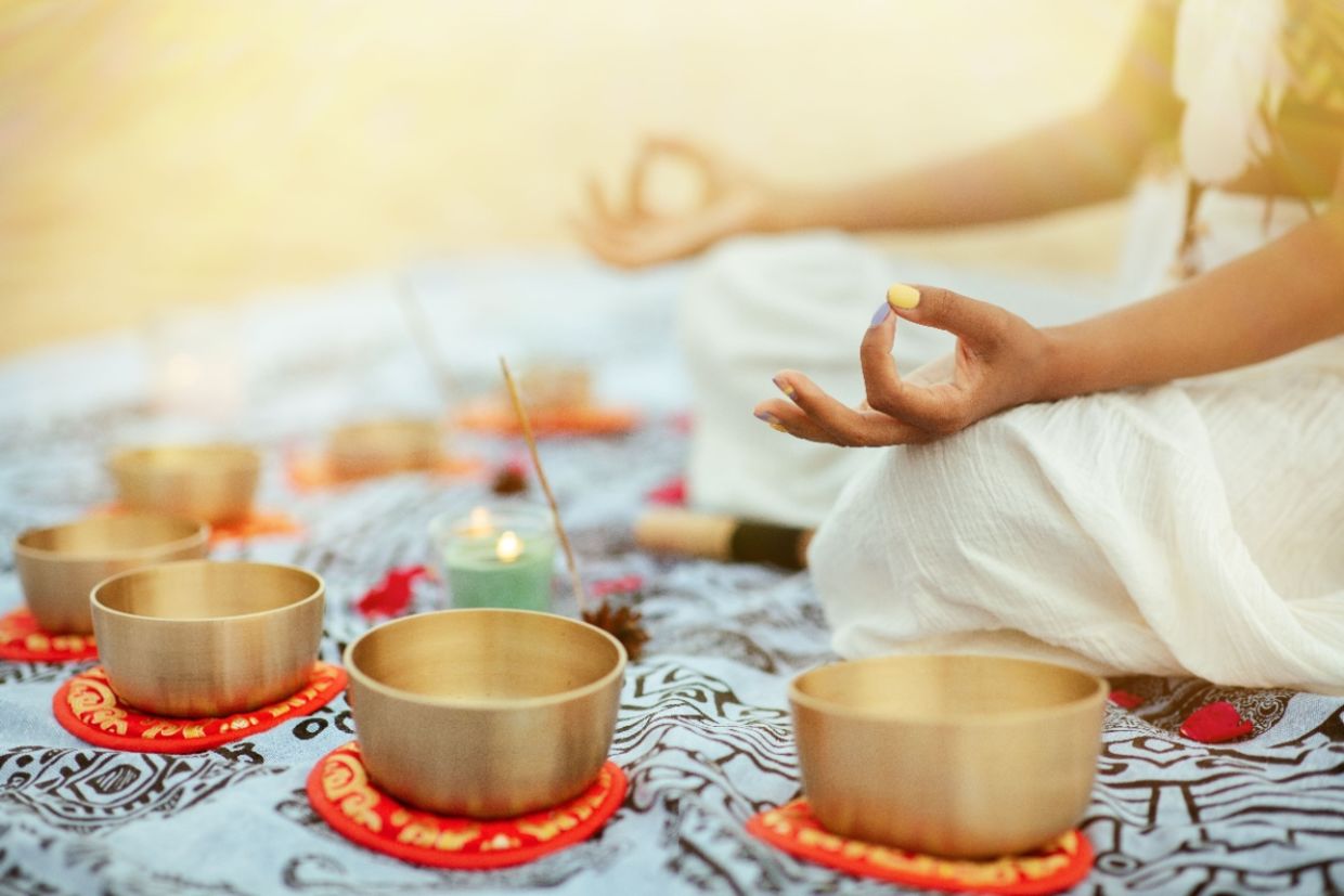 Yoga Meditation with Tibetan Singing Bowls.