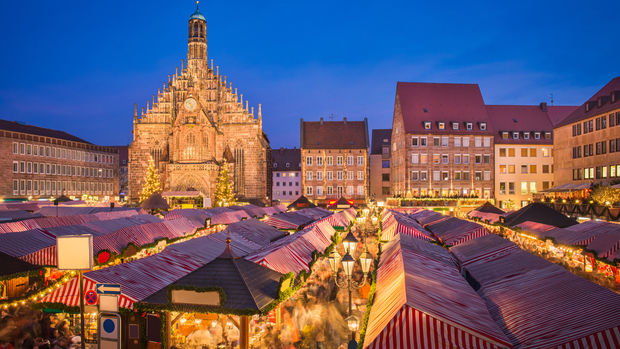 photo German Christmas Market from above