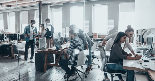 photo People working togather in a workspace