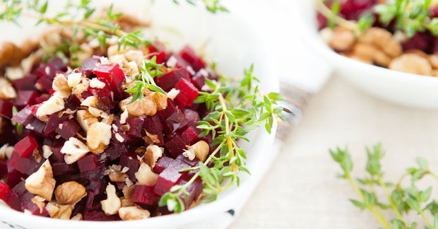 Beets and walnuts.
