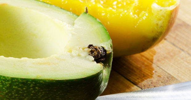 An avocado and a mango.