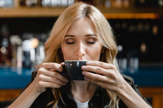 Drinking Woman drinking coffee